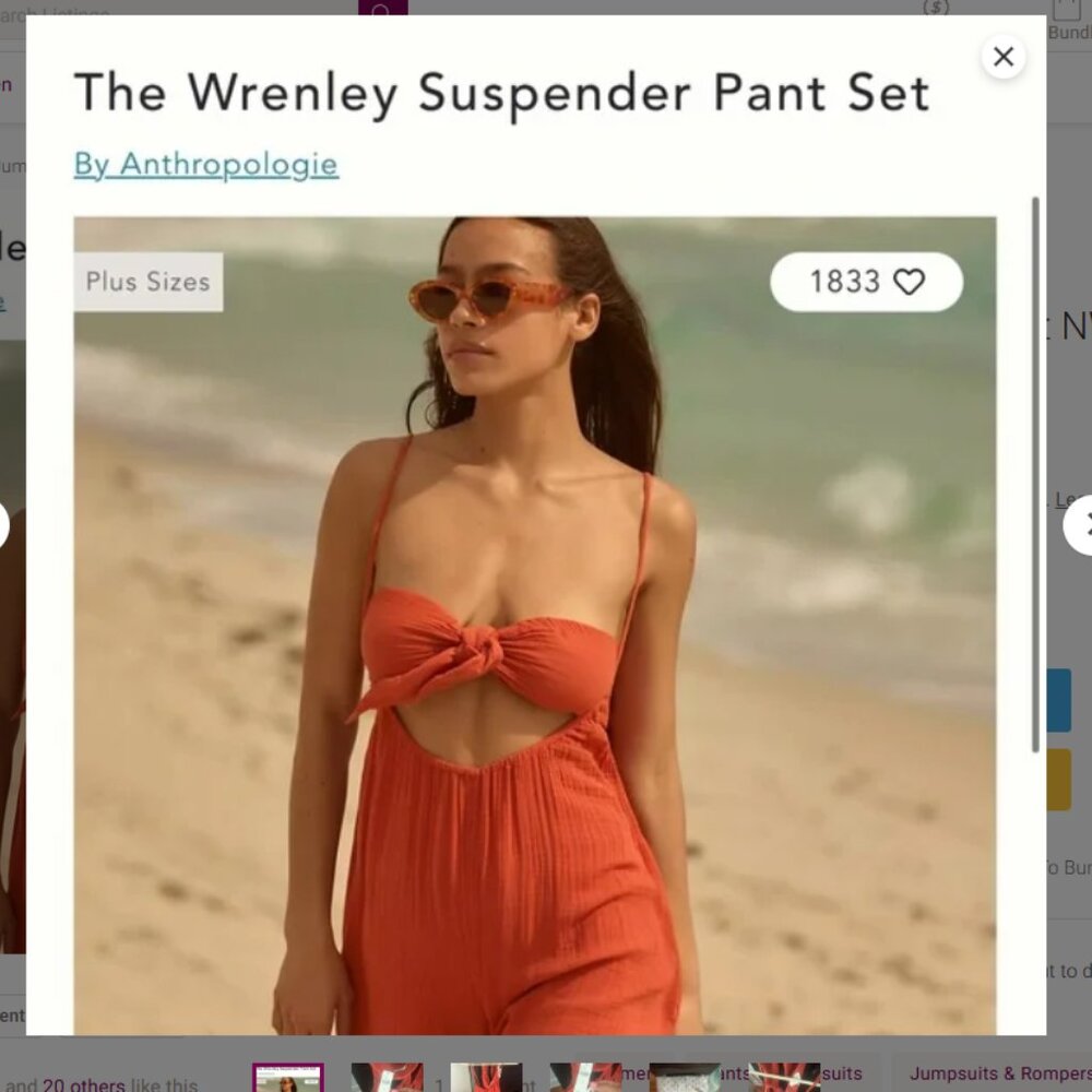 Anthropologie Wrenley Suspender Pant Set – NWT (Never Worn!) Size Small